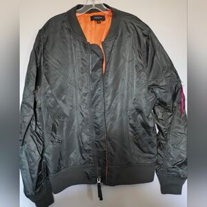 Ring of Fire Olive Green Bomber Jacket with Orange Lining